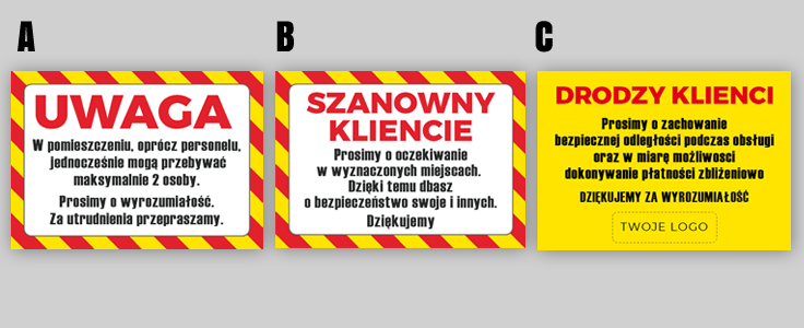 Tablice informacyjne - zestaw kolorytyczny 1